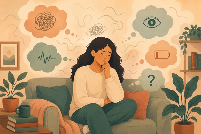 Ilustrație a anxietății plutitoare fără un declanșator sau o cauză evidentă